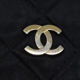 Chanel Matelasse Chain Shoulder Bag Satin Black CC Auth am6152A