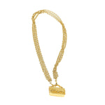 Chanel Matelasse Chain Necklace metal Gold Tone CC Auth ar11061