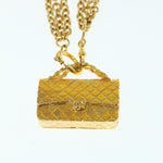 Chanel Matelasse Chain Necklace metal Gold Tone CC Auth ar11061