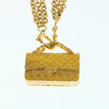Chanel Matelasse Chain Necklace metal Gold Tone CC Auth ar11061