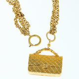 Chanel Matelasse Chain Necklace metal Gold Tone CC Auth ar11061