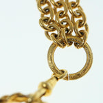 Chanel Matelasse Chain Necklace metal Gold Tone CC Auth ar11061