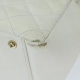 Chanel Matelasse Chain Shoulder Bag Caviar Skin White CC Auth ar11502