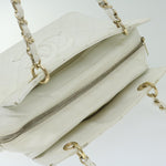 Chanel Matelasse Chain Shoulder Bag Caviar Skin White CC Auth ar11502