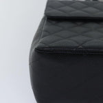 Chanel Matelasse 30 Turn Lock Chain Bag Caviar Skin Black CC Auth ar11992A