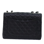 Chanel Matelasse 30 Turn Lock Chain Bag Caviar Skin Black CC Auth ar11992A