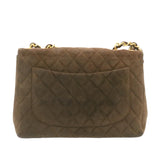 Chanel Matelasse 30 Double Chain New Shoulder Bag Suede Brown CC Auth ar4582