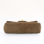 Chanel Matelasse 30 Double Chain New Shoulder Bag Suede Brown CC Auth ar4582