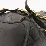 Chanel Matelasse Backpack Leather Black Gold Tone CC Auth ar4662A