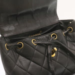 Chanel Matelasse Backpack Leather Black Gold Tone CC Auth ar4662A