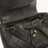 Chanel Matelasse Backpack Leather Black Gold Tone CC Auth ar4662A