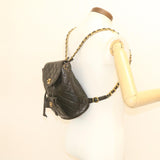 Chanel Matelasse Backpack Leather Black Gold Tone CC Auth ar4662A