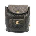 Chanel Matelasse Backpack Leather Black Gold Tone CC Auth ar4662A