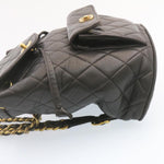 Chanel Matelasse Backpack Leather Black Gold Tone CC Auth ar4662A