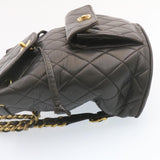 Chanel Matelasse Backpack Leather Black Gold Tone CC Auth ar4662A