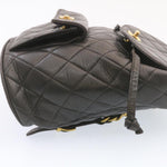 Chanel Matelasse Backpack Leather Black Gold Tone CC Auth ar4662A