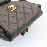 Chanel Matelasse Backpack Leather Black Gold Tone CC Auth ar4662A