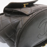 Chanel Matelasse Backpack Leather Black Gold Tone CC Auth ar4662A