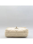 AS3499 White color lambskin quilting COCO gold logo big chain 22B medium flap shoulder bag Chanel
