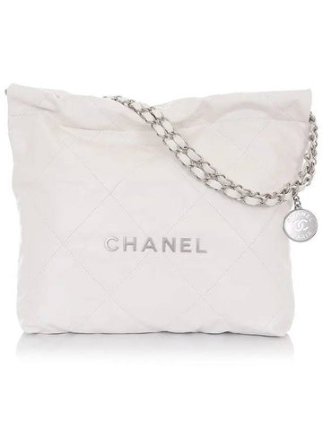 22 Small Calfskin Shoulder White Chanel