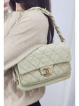 11th Yellow Big CC Quilted Weave Shoulder Crossbag 2VCHB30763 Chanel