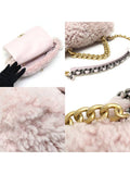 AS1161 Pink Shearling Fleece Metal 19 Nineteen Large Flap Shoulder Bag 30s Chanel