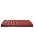 A31509 Red Caviar Skin Silver Logo Timeless Classic Flap Long Wallet Chanel