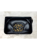 19 CC Logo Zip Around Lambskin Card Wallet Black Chanel