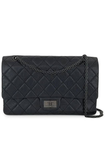 2 55 Vintage Maxi Black Monochrome Glossy Calf 5ET0045 Chanel