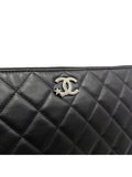 AP3749 Crystal Star Logo Black Lambskin Small Pouch Bag Chanel