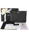 A80992 Caviar Mademoiselle Clutch New Medium Overseas Invoice 34038 1 Chanel