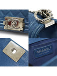A67086 Blue Caviar Silver Boy Medium Flap Shoulder Bag No 29 Chanel