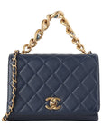 AS2639 Triple Pearl Chain Turnlock Flap Shoulder Bag Department Store Invoice 33802 Chanel