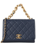 AS2639 Triple Pearl Chain Turnlock Flap Shoulder Bag Department Store Invoice 33802 Chanel