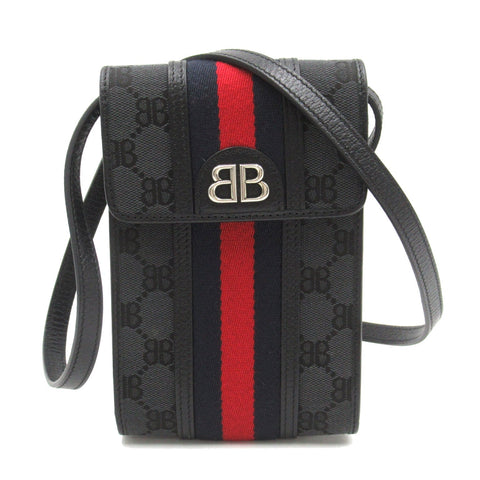 balenciaga balenciaga  GUCCI Pochette Hacker Project Shoulder Bag  Canvas  Black 680130