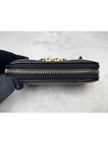 19 CC Logo Zip Around Lambskin Card Wallet Black Chanel