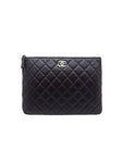 AP3749 Crystal Star Logo Black Lambskin Small Pouch Bag Chanel