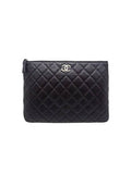 AP3749 Crystal Star Logo Black Lambskin Small Pouch Bag Chanel