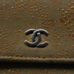 Chanel Long Wallet Suede Beige CC Auth bs10744