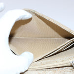 Chanel Long Wallet Suede Beige CC Auth bs10744
