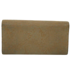 Chanel Long Wallet Suede Beige CC Auth bs10744