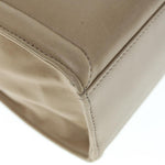 balenciaga Hand Bag Leather Beige Auth bs11037