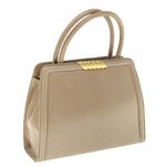 balenciaga Hand Bag Leather Beige Auth bs11037