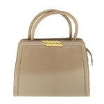 balenciaga Hand Bag Leather Beige Auth bs11037