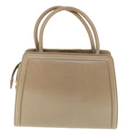 balenciaga Hand Bag Leather Beige Auth bs11037