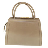balenciaga Hand Bag Leather Beige Auth bs11037