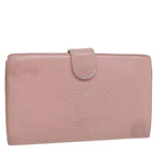 Chanel Long Wallet Caviar Skin Pink CC Auth bs11186