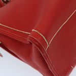 balenciaga City Hand Bag Leather 2way Red 115748 Auth bs12559
