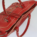 balenciaga City Hand Bag Leather 2way Red 115748 Auth bs12559