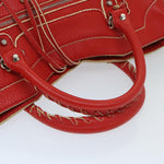 balenciaga City Hand Bag Leather 2way Red 115748 Auth bs12559